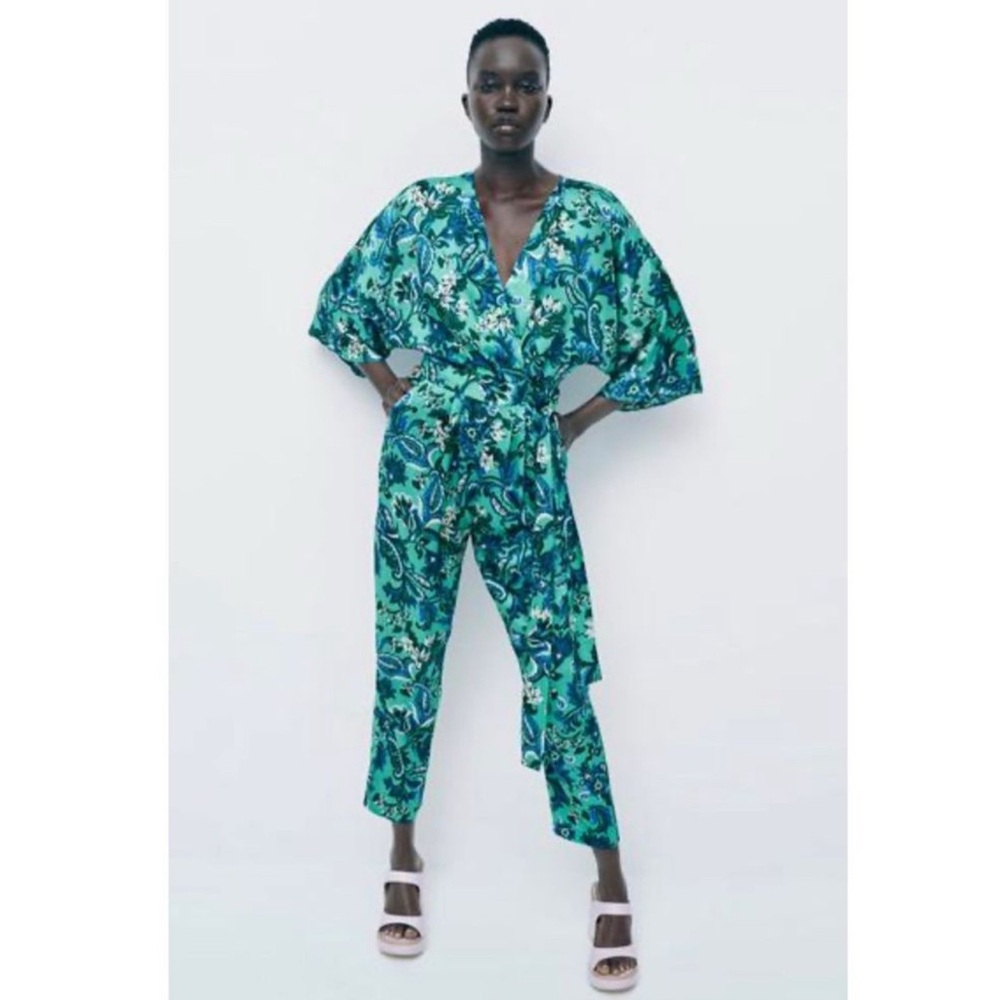 Floral Green Jumpsuit